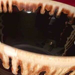 Vintage Pfaltzgraff Large Brown Drip Glaze Bowl